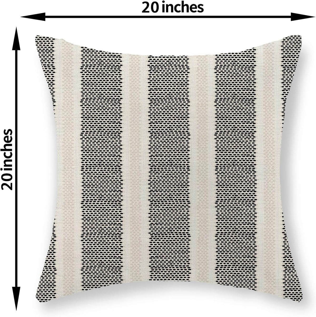 20"L x 20"W linen throw pillow accessories in Black Polka Dot, alternate view 2