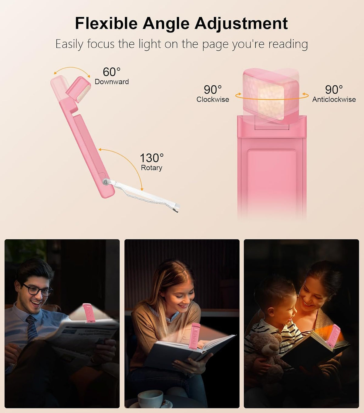 4.33"D x 1.29"W x 0.58"H plastic book lights, alternate view 6