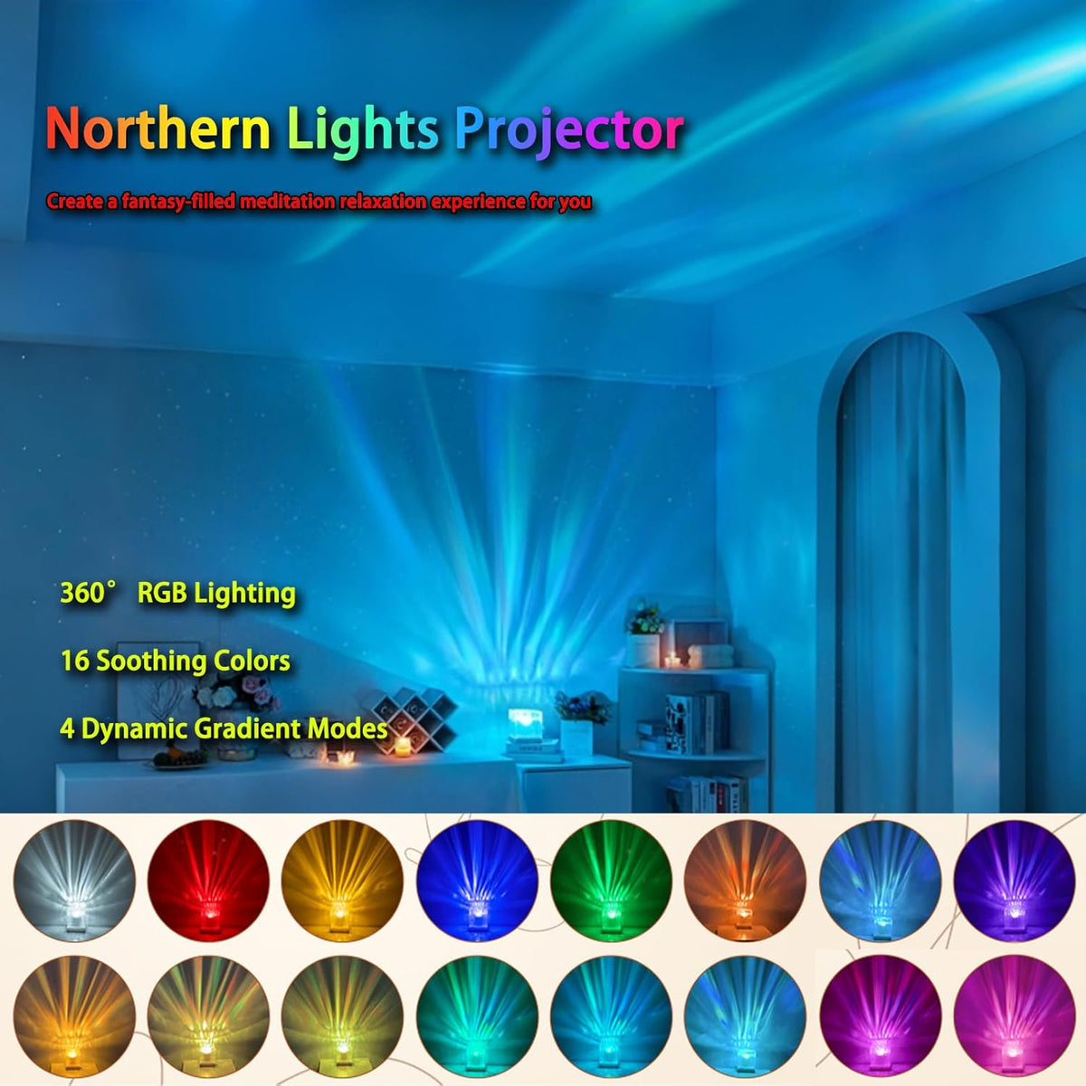 4.4"D x 4.4"W x 4.4"H night lights & ambient lighting, alternate view 2