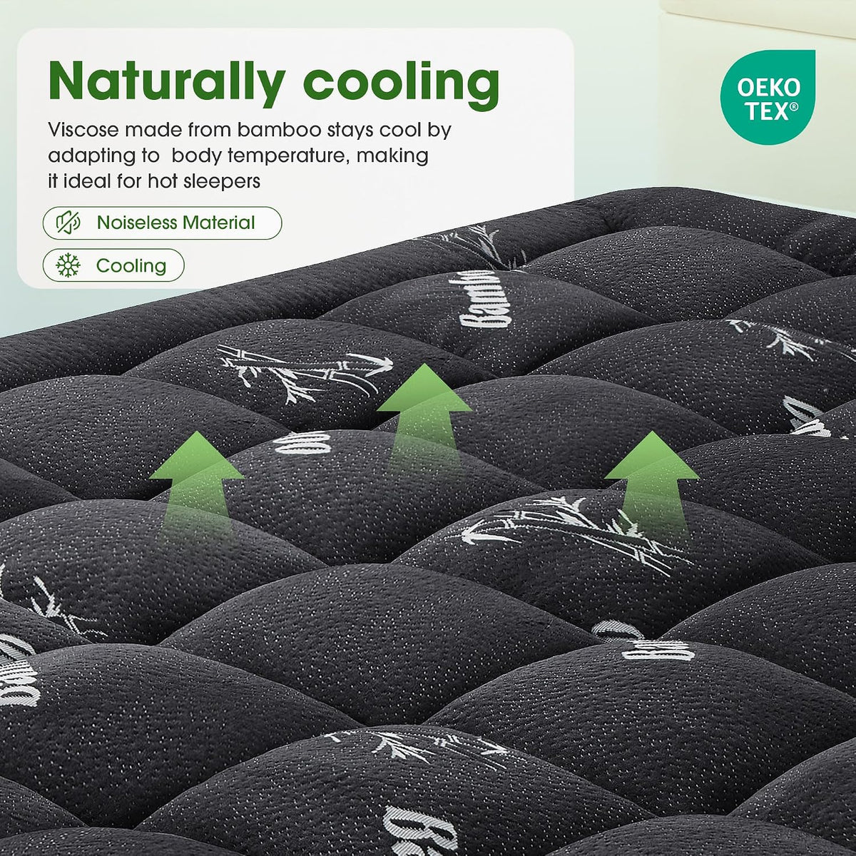 Queen polyester mattress pads in Black, alternate view 8