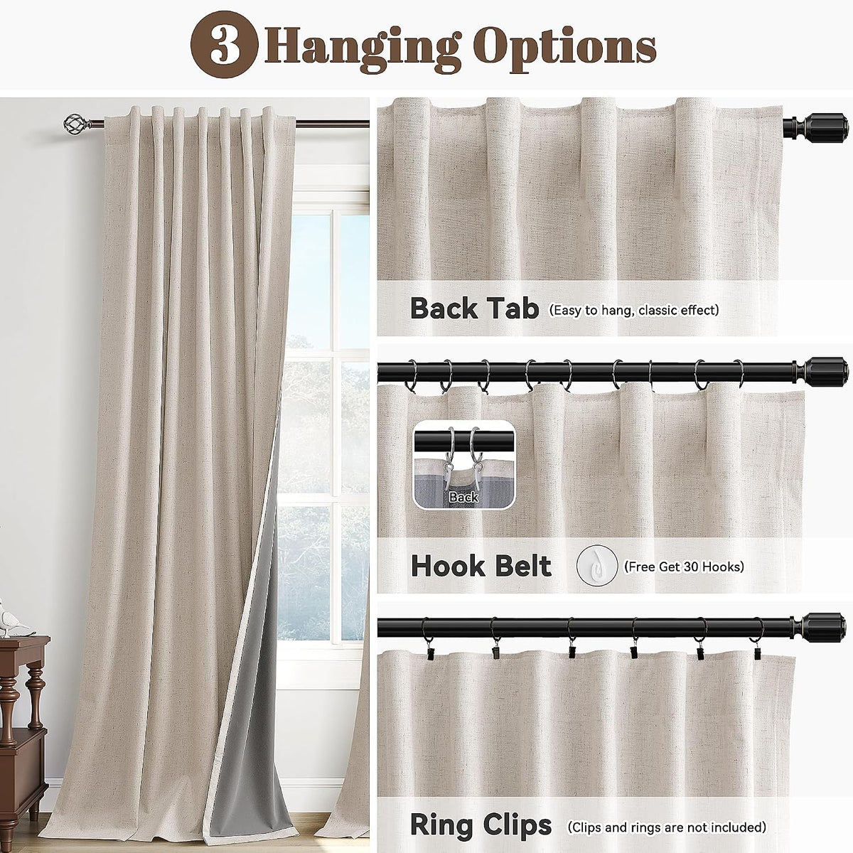 102"L x 52"W fabric curtains, alternate view 9
