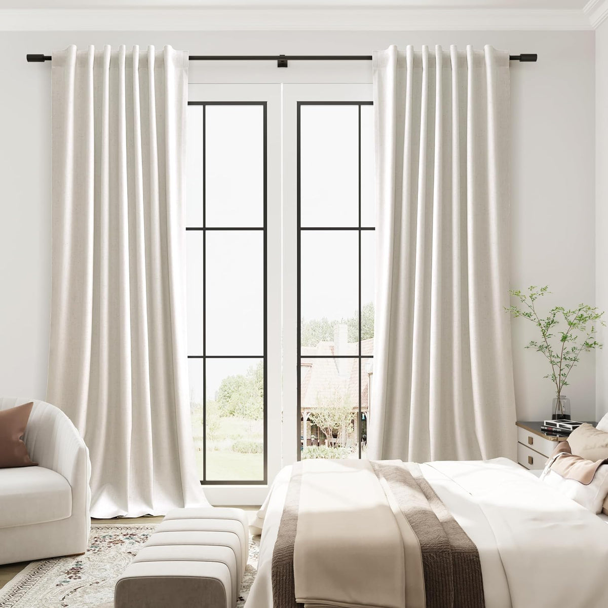 102"L x 52"W fabric curtains in Natural, alternate view 4