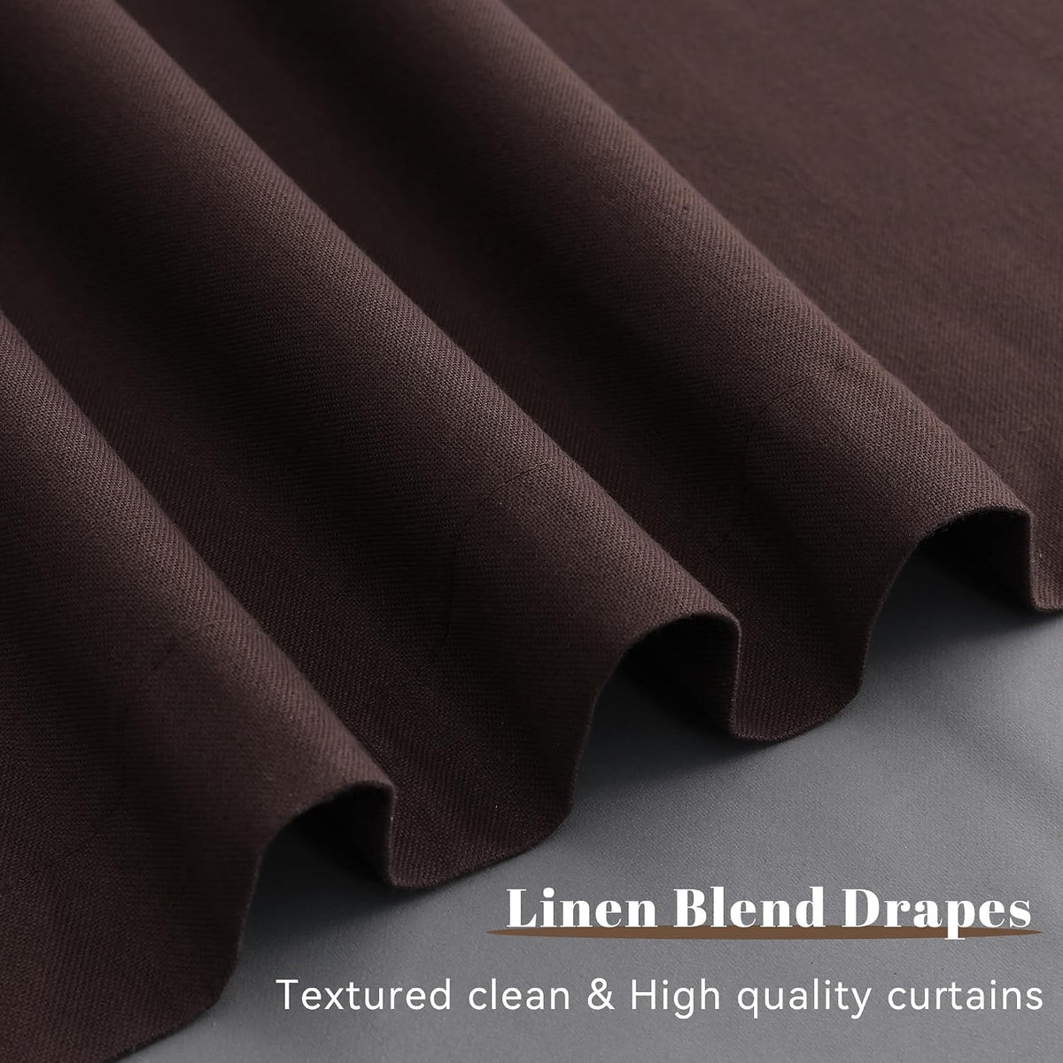 120"L x 52"W fabric curtains in Coffee, alternate view 4