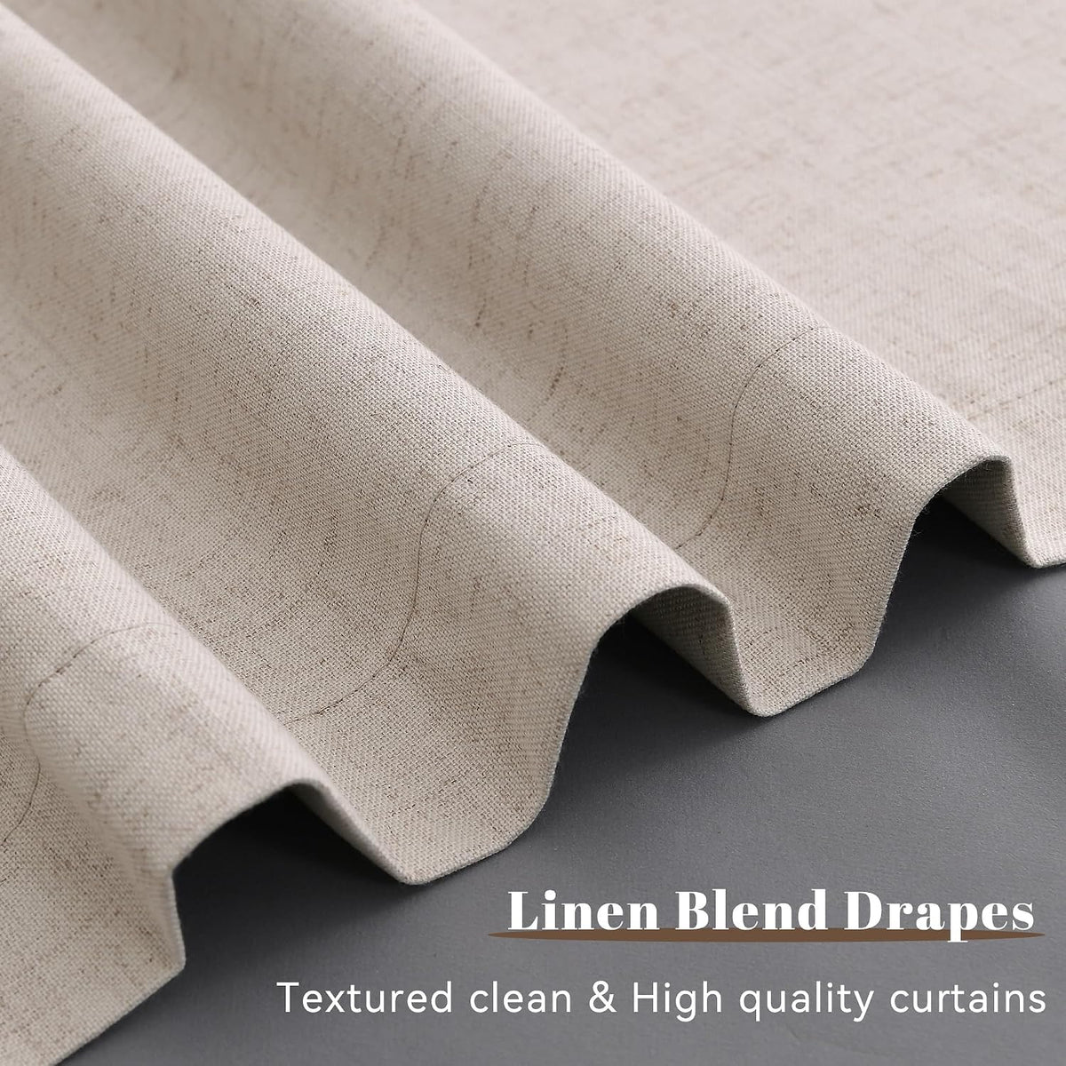 120"L x 52"W fabric curtains in Oatmeal, alternate view 8