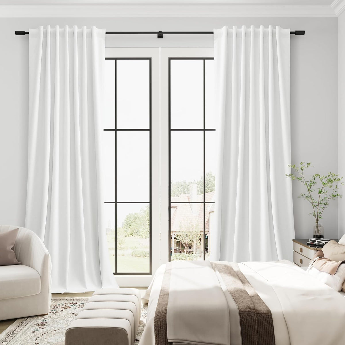 120"L x 52"W fabric curtains in Off White, alternate view 5