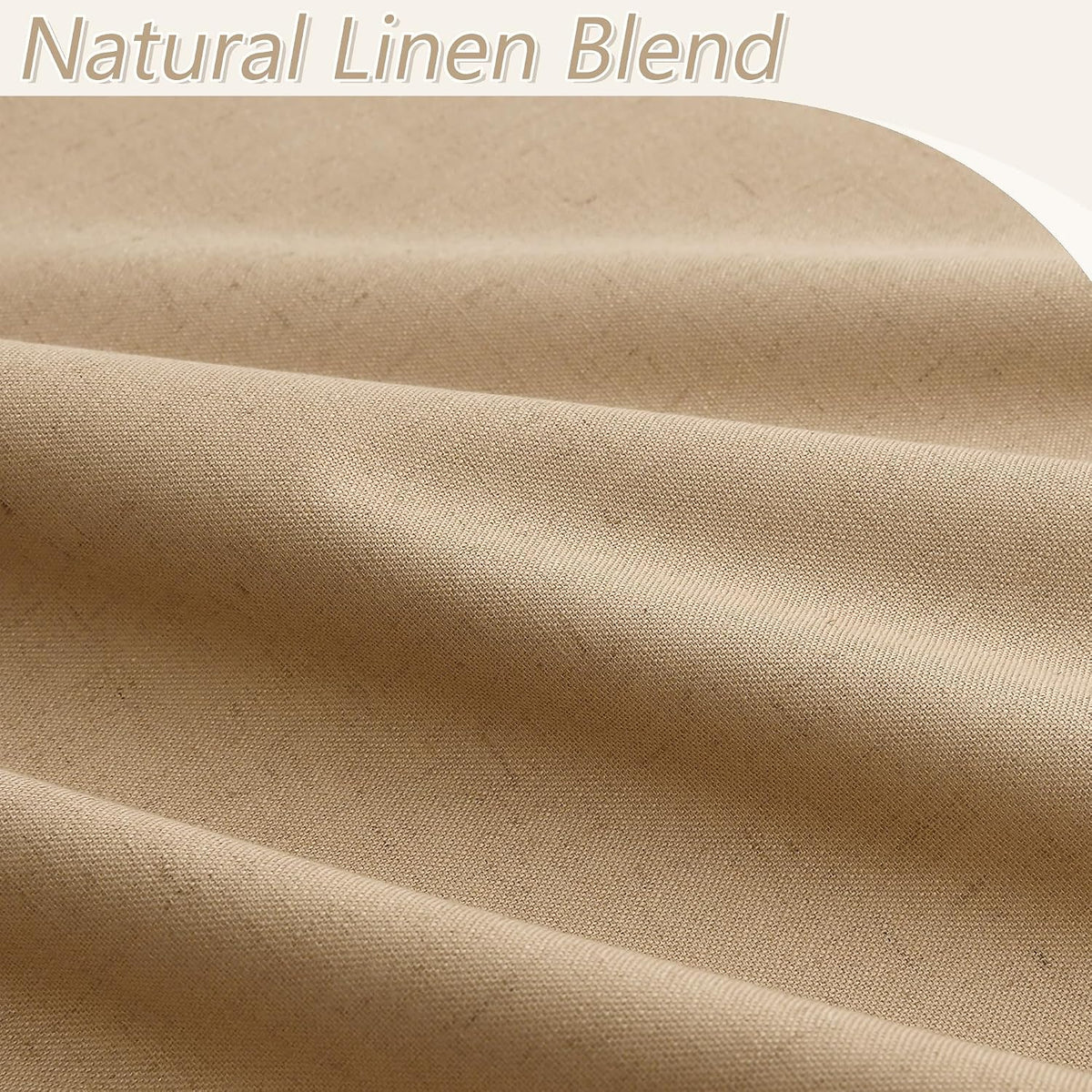 120"L x 52"W linen curtains in Camel Brown, alternate view 3