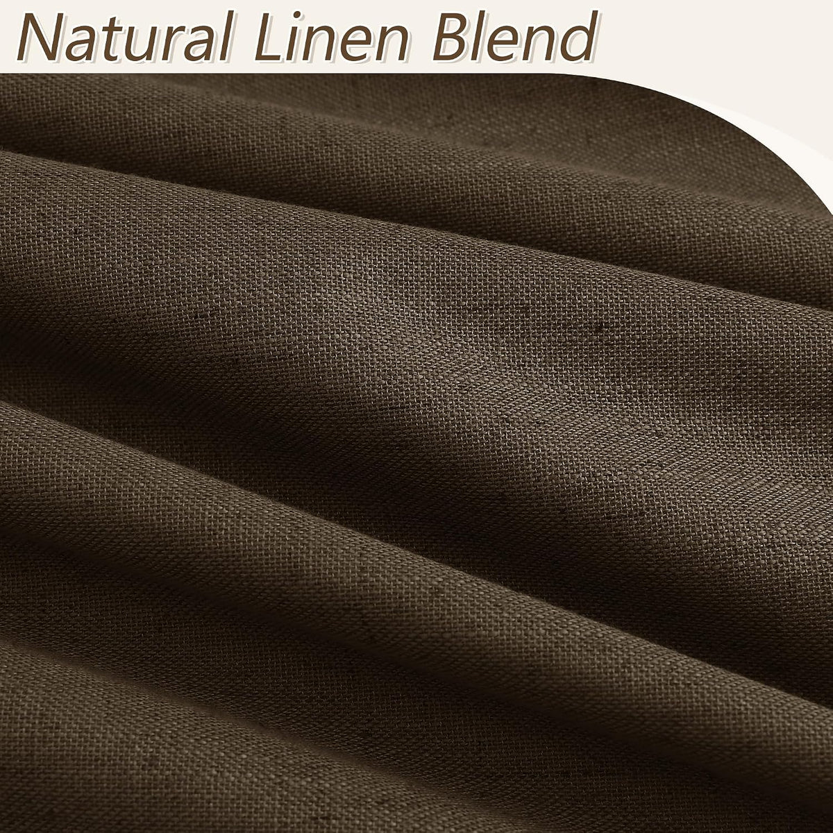 84"L x 52"W linen curtains in Chocolate, alternate view 3
