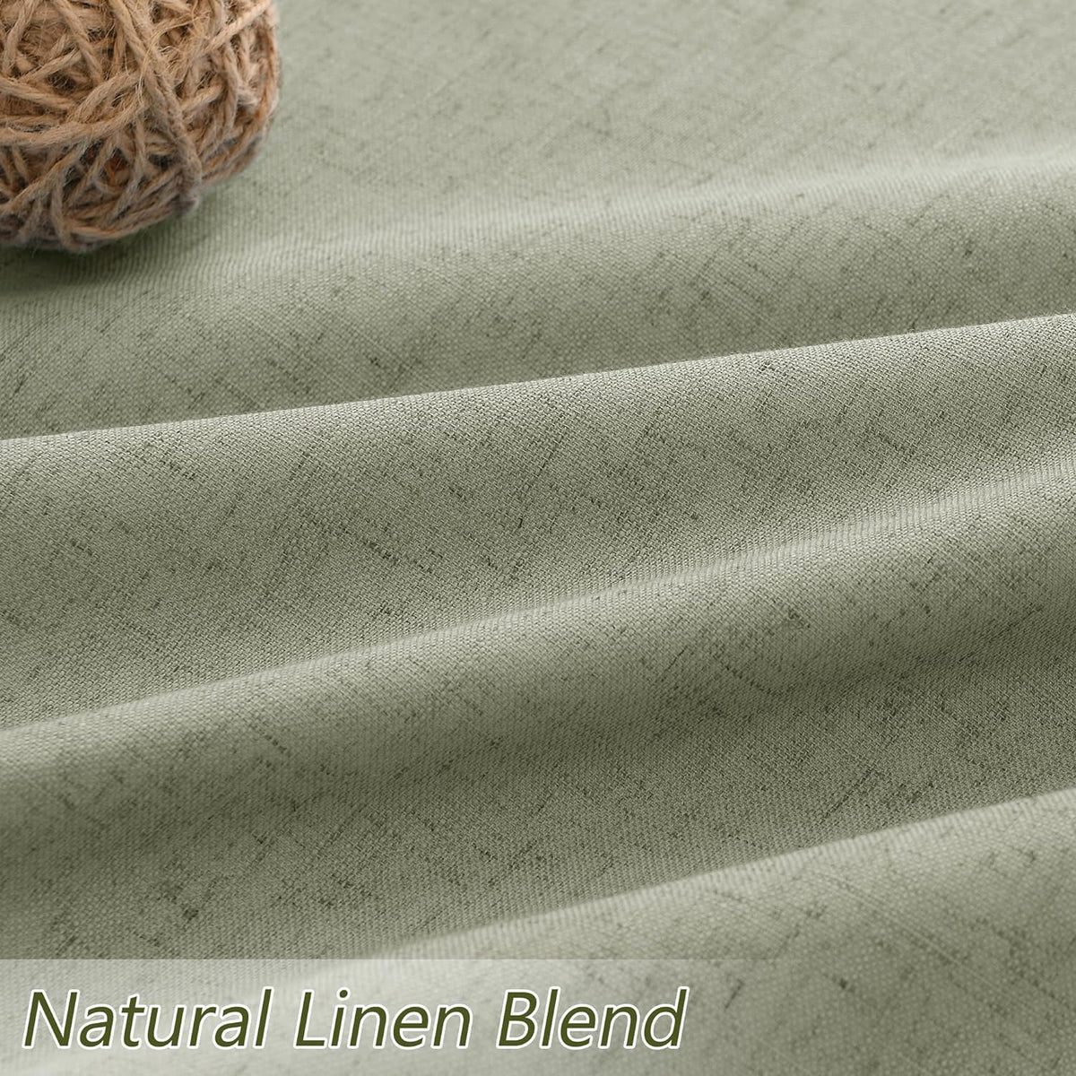 90"L x 52"W linen curtains in Sage Green, alternate view 3