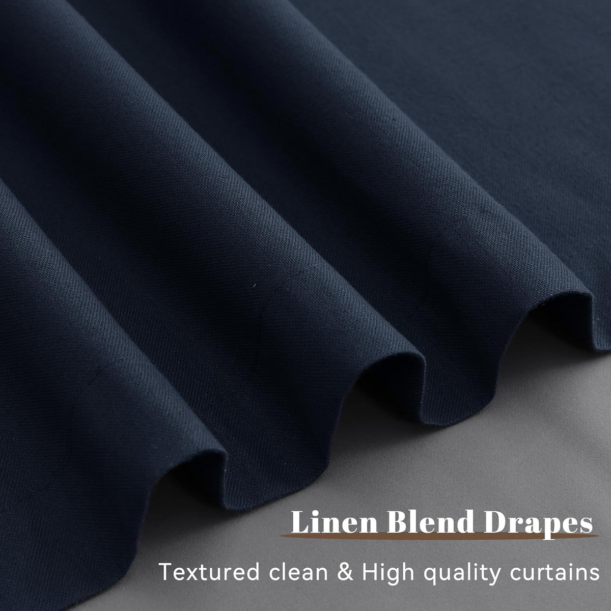 96"L x 52"W fabric curtains in Navy Blue, alternate view 8