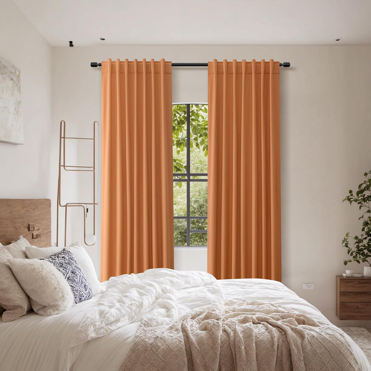96"L x 52"W linen curtains in Orange, alternate view 9
