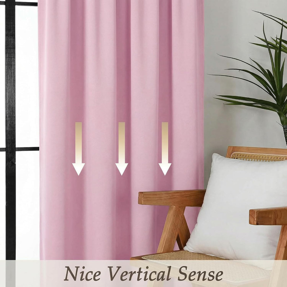 63"L x 40"W polyester curtains in Pink, alternate view 6