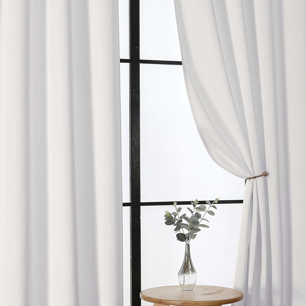 72"L x 40"W polyester curtains in Ivory, alternate view 8