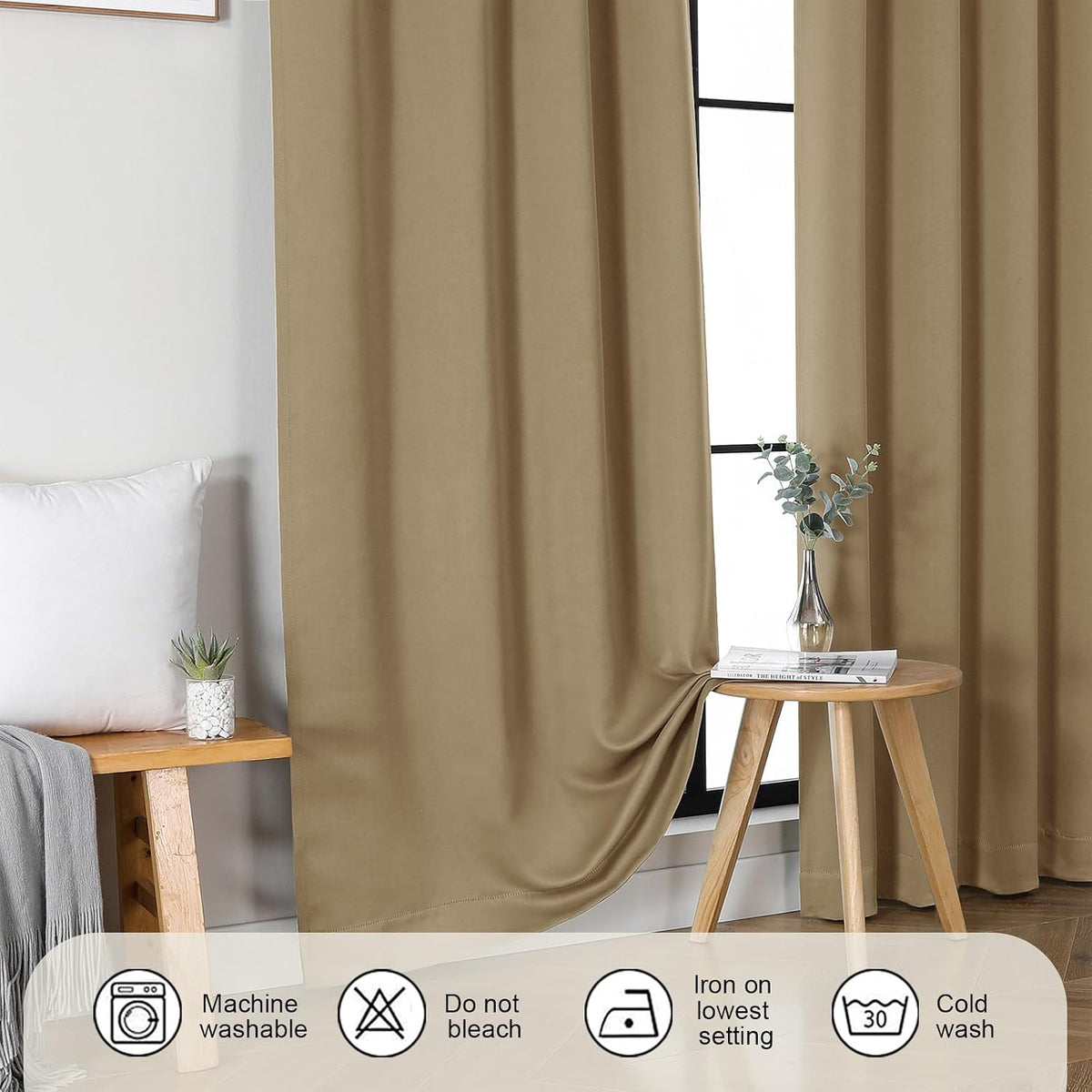 84"L x 40"W polyester curtains in Taupe, alternate view 4