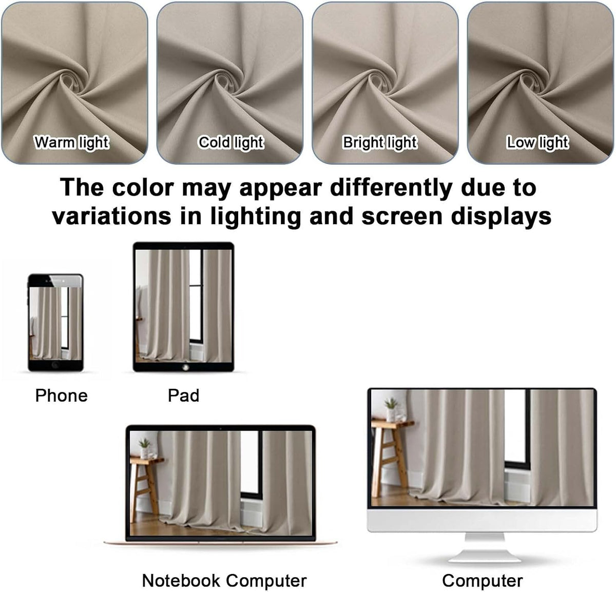 90"L x 50"W polyester curtains, alternate view 6
