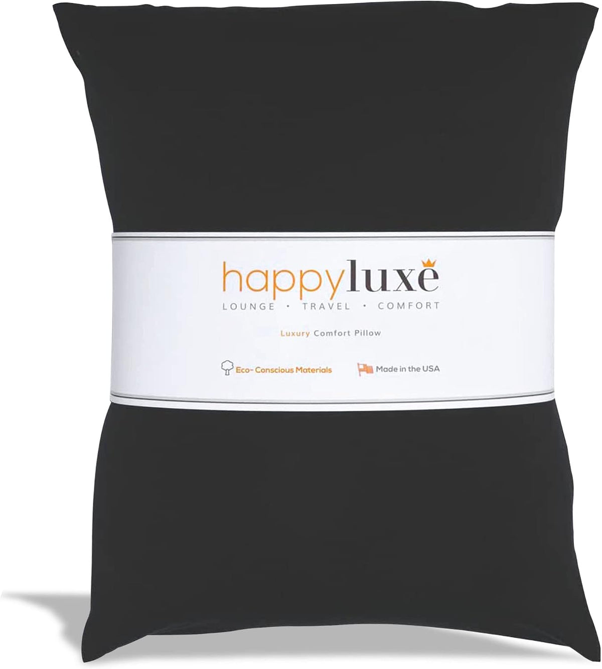 down alternative travel pillows in Jet Black