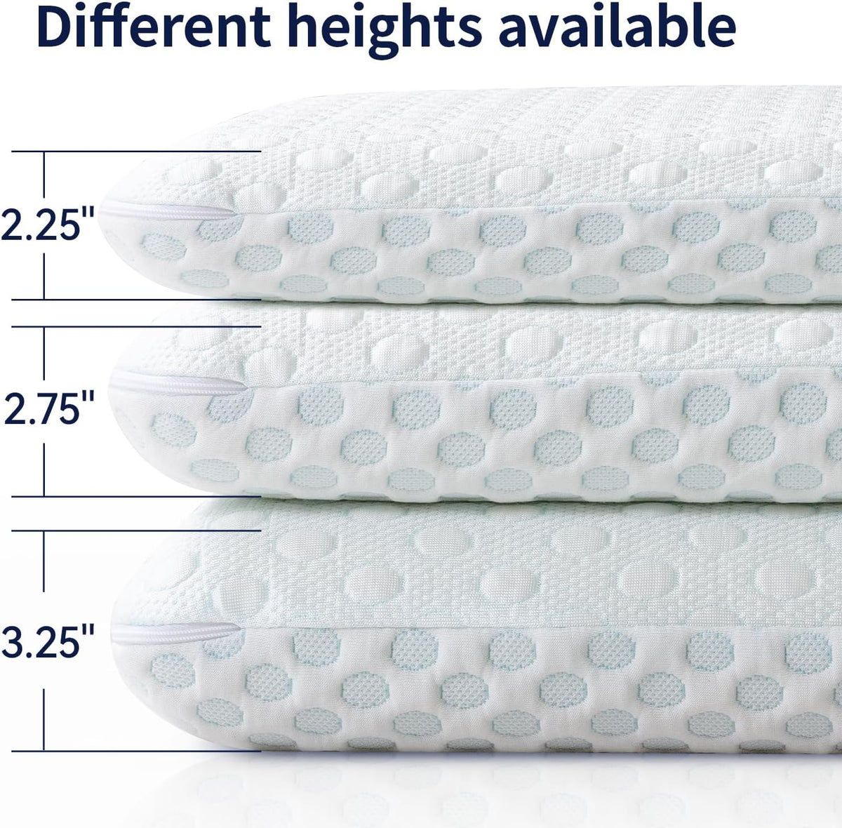 2.25"H Hyper Slim (Standard) memory foam pillows in White, alternate view 5