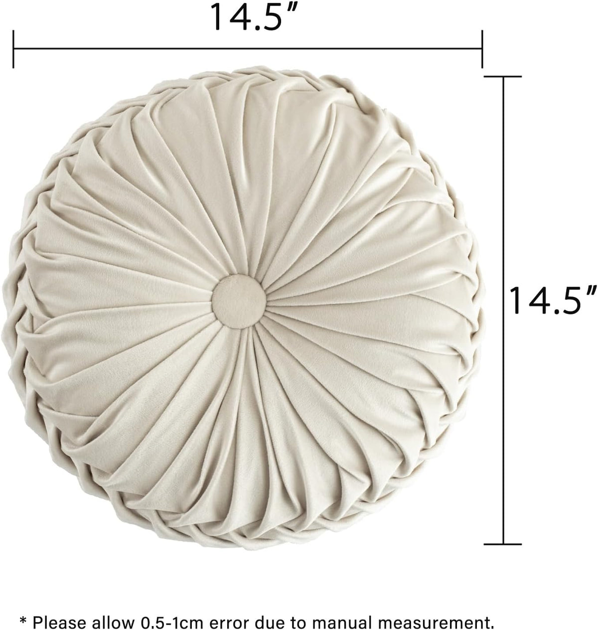 2 Count (14.5 Inch Diameter) polyester throw pillows in Beige, alternate view 8