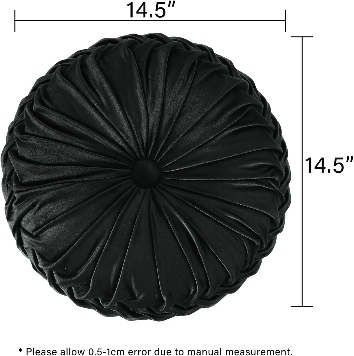 2 Count (14.5 Inch Diameter) polyester throw pillows in Black, alternate view 4