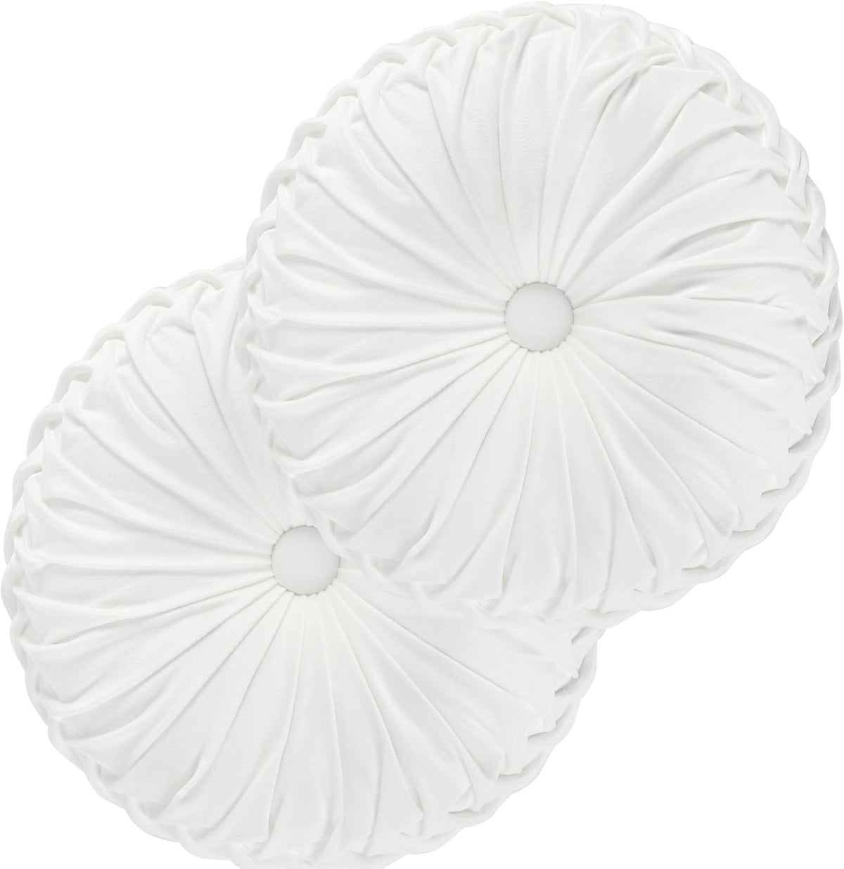 2 Count (14.5 Inch Diameter) polyester throw pillows in White