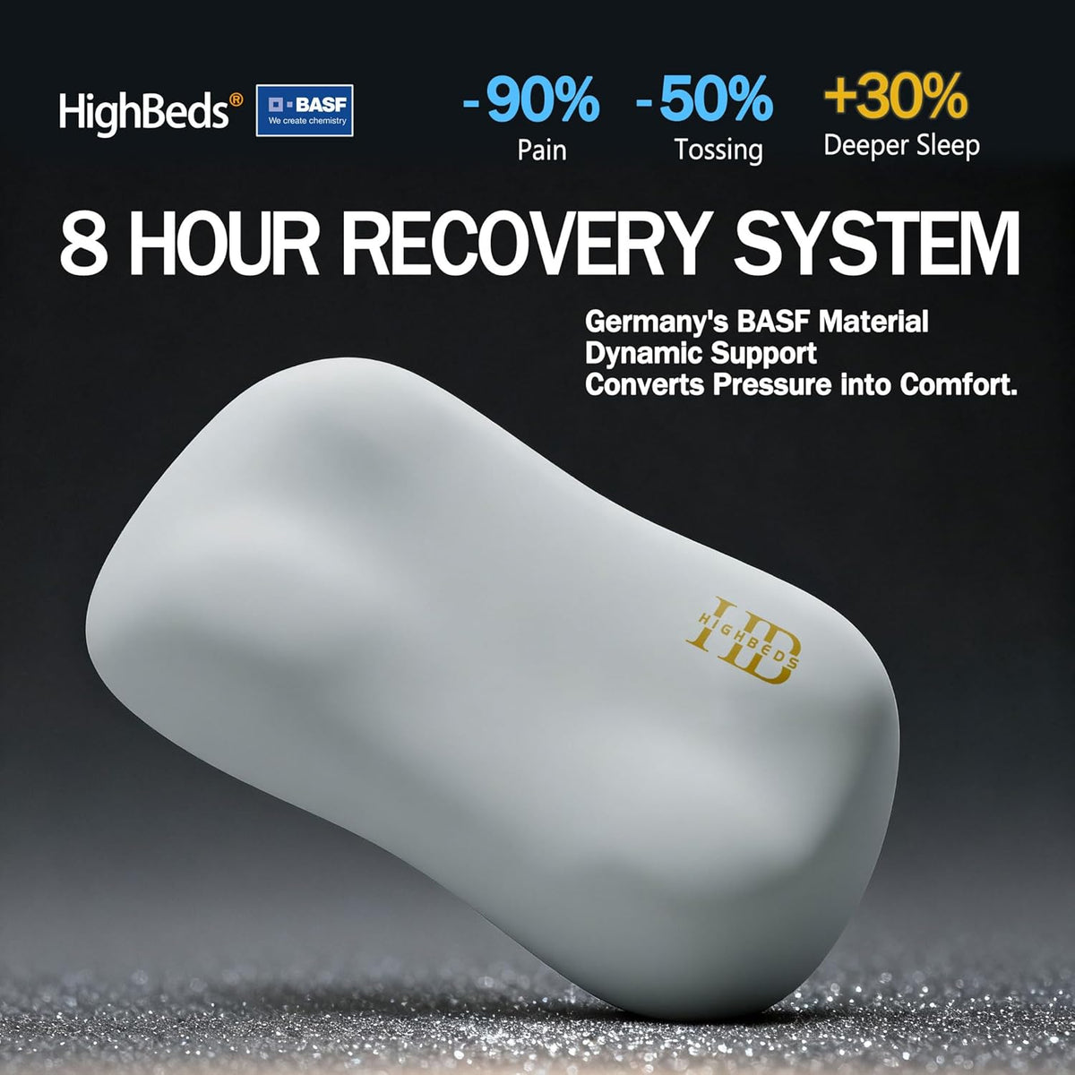 7 Ounce cotton neck & cervical pillows in Grey, alternate view 3