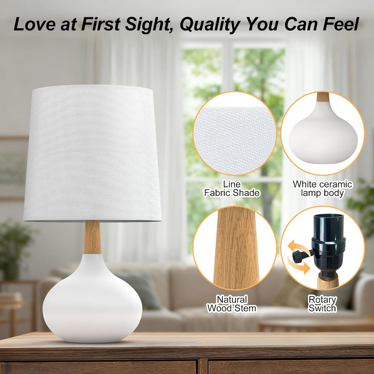 5.5"D x 5.5"W x 14"H ceramic table lamps, alternate view 3