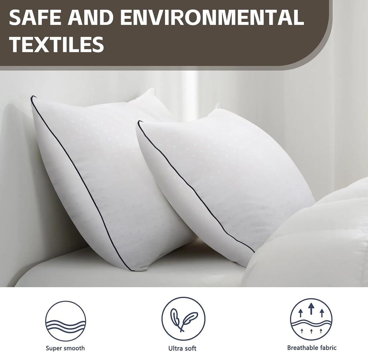 Queen polyester pillows in White, alternate view 6