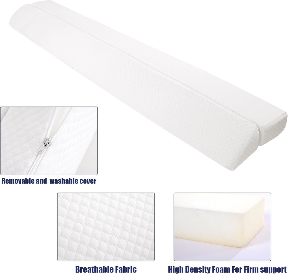 Twin(39"x6"x6") foam wedge pillows in White, alternate view 7