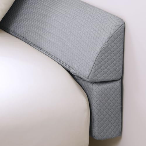 Twin Foldable Bed Gap Wedge Pillow, Light Grey, 39 x 6 x 6 in in Twin (39 x 6 x 6 in) in Light Grey