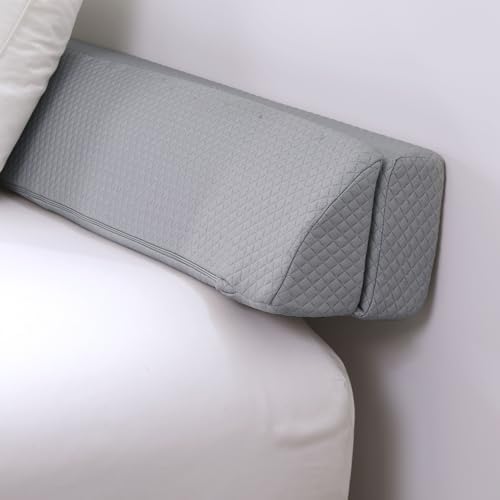 Twin Foldable Bed Gap Wedge Pillow, Light Grey, 39 x 6 x 6 in in Twin (39 x 6 x 6 in) in Light Grey, alternate view 5