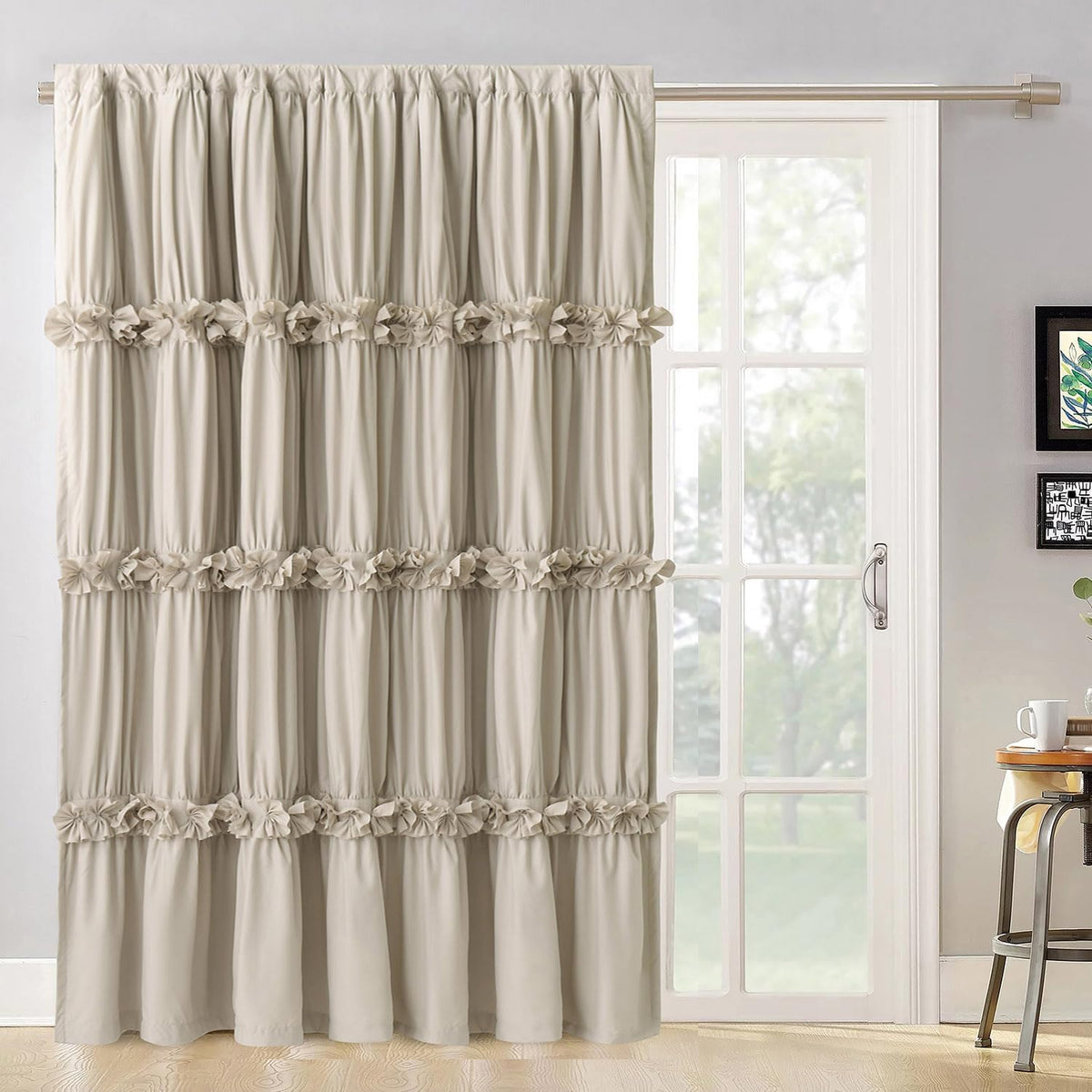 84"L x 100"W microfiber curtains in Camel