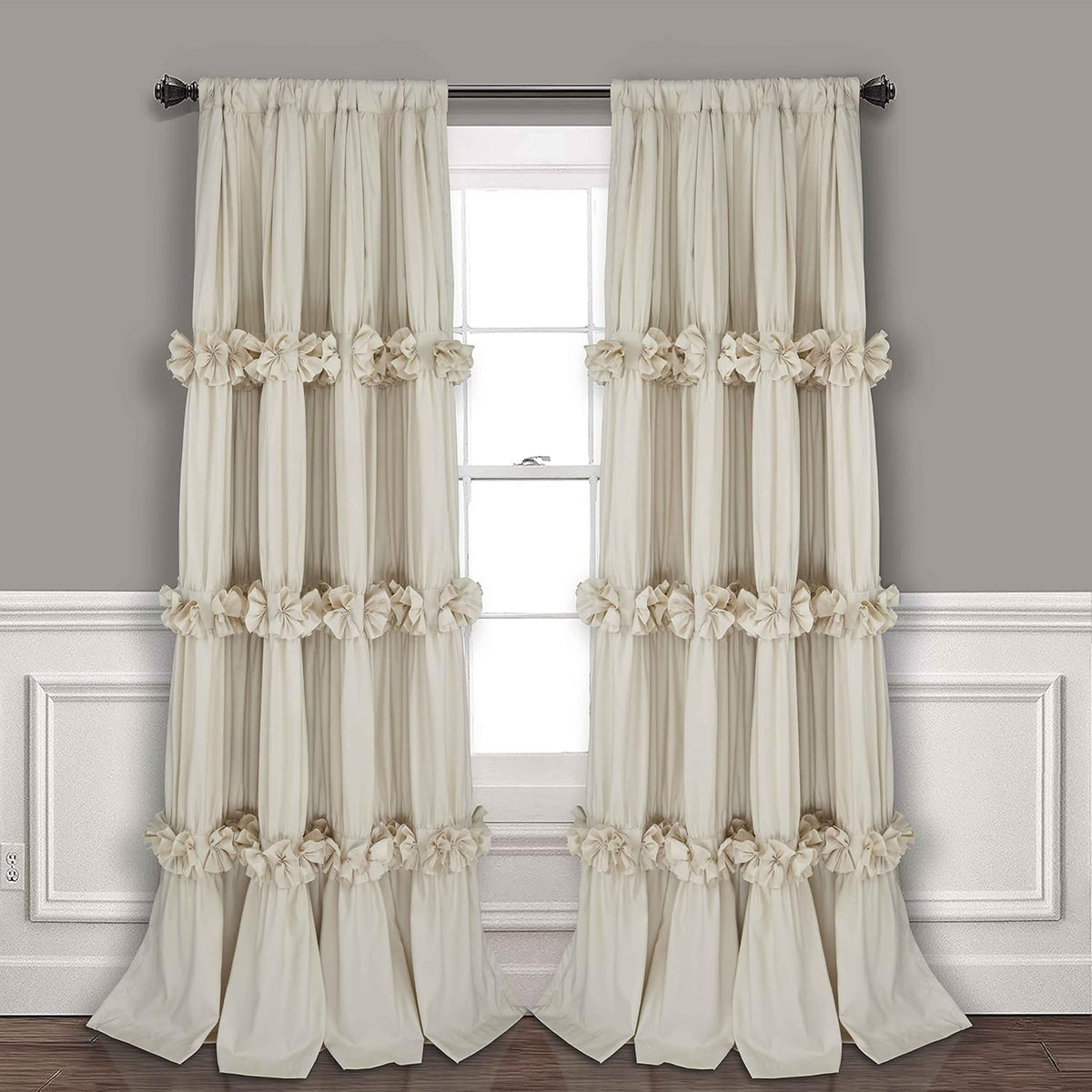 84"L x 54"W microfiber curtains in Camel