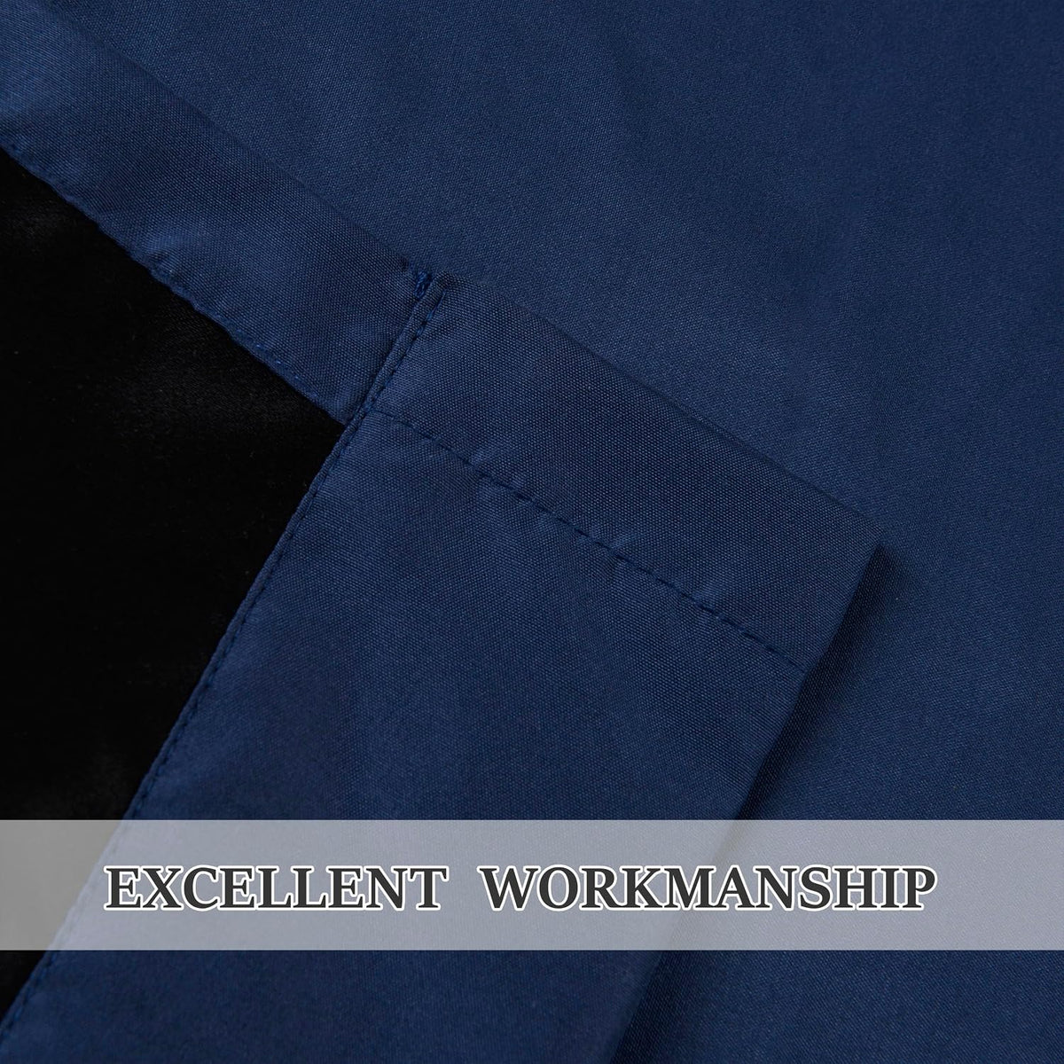 84"L x 54"W microfiber curtains in Navy, alternate view 7