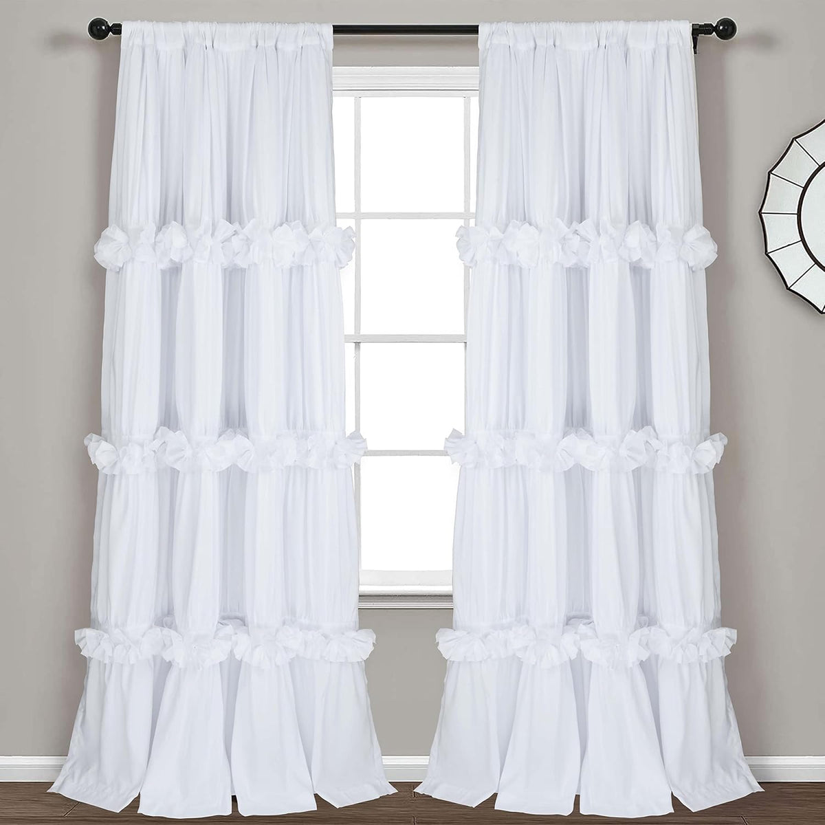 84"L x 54"W plastic curtains in White