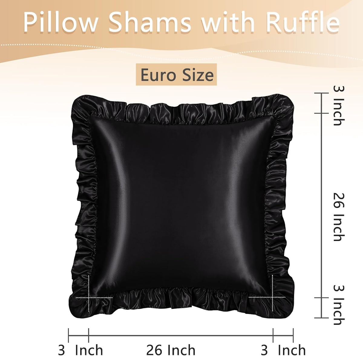 Euro - 26 x 26 Inch satin pillowcases, alternate view 3