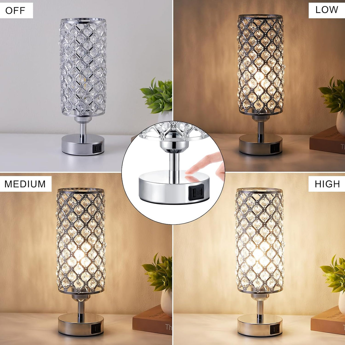 4.3"D x 4.3"W x 13.4"H metal table lamps, alternate view 2