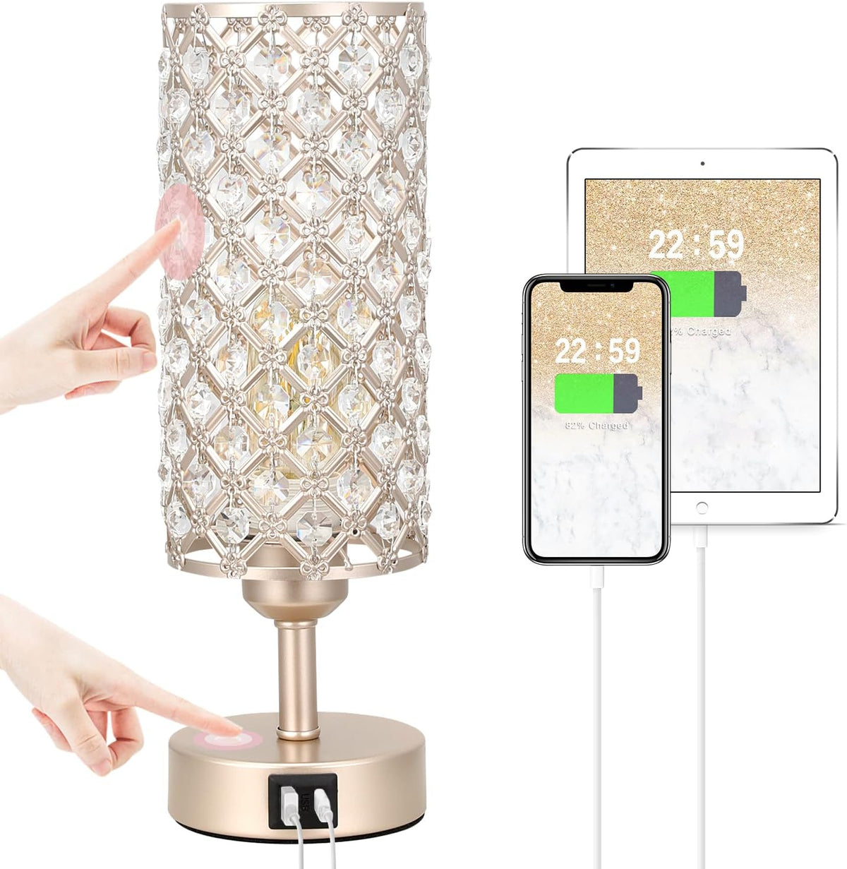 4.3"D x 4.3"W x 13.4"H metal table lamps