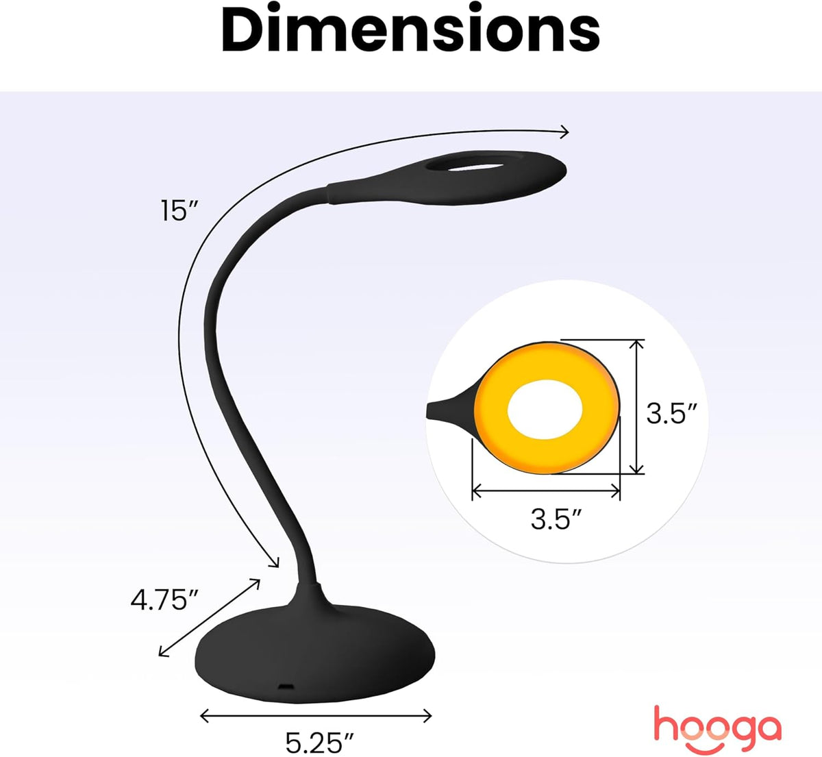 5.5"D x 4.5"W x 14"H plastic desk lamps, alternate view 5