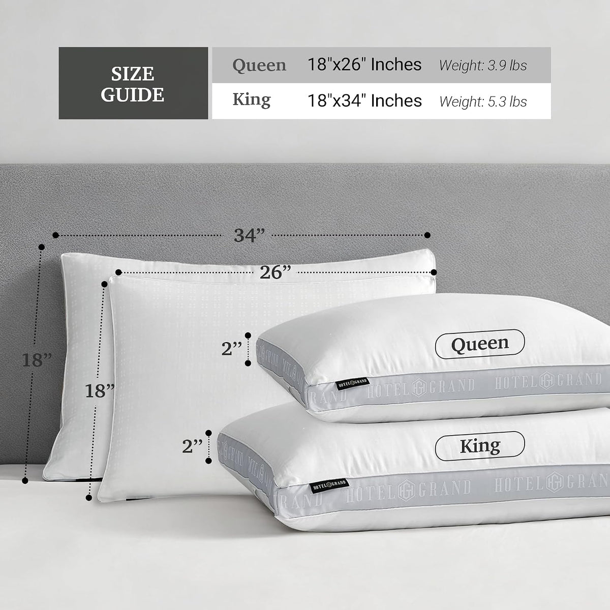 King down alternative pillows in White, alternate view 5