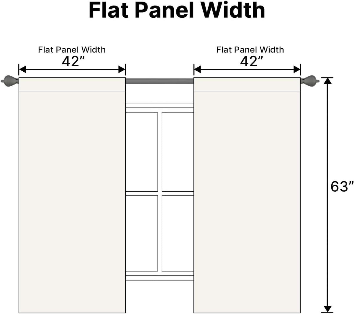 63"L x 42"W polyester curtains in Ivory, alternate view 6