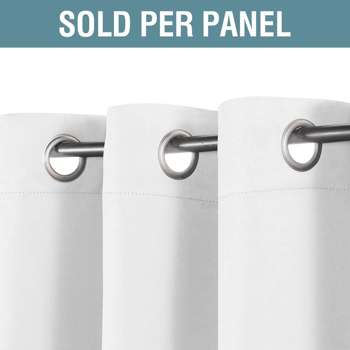 63"L x 52"W polyester curtains in Pure White, alternate view 2
