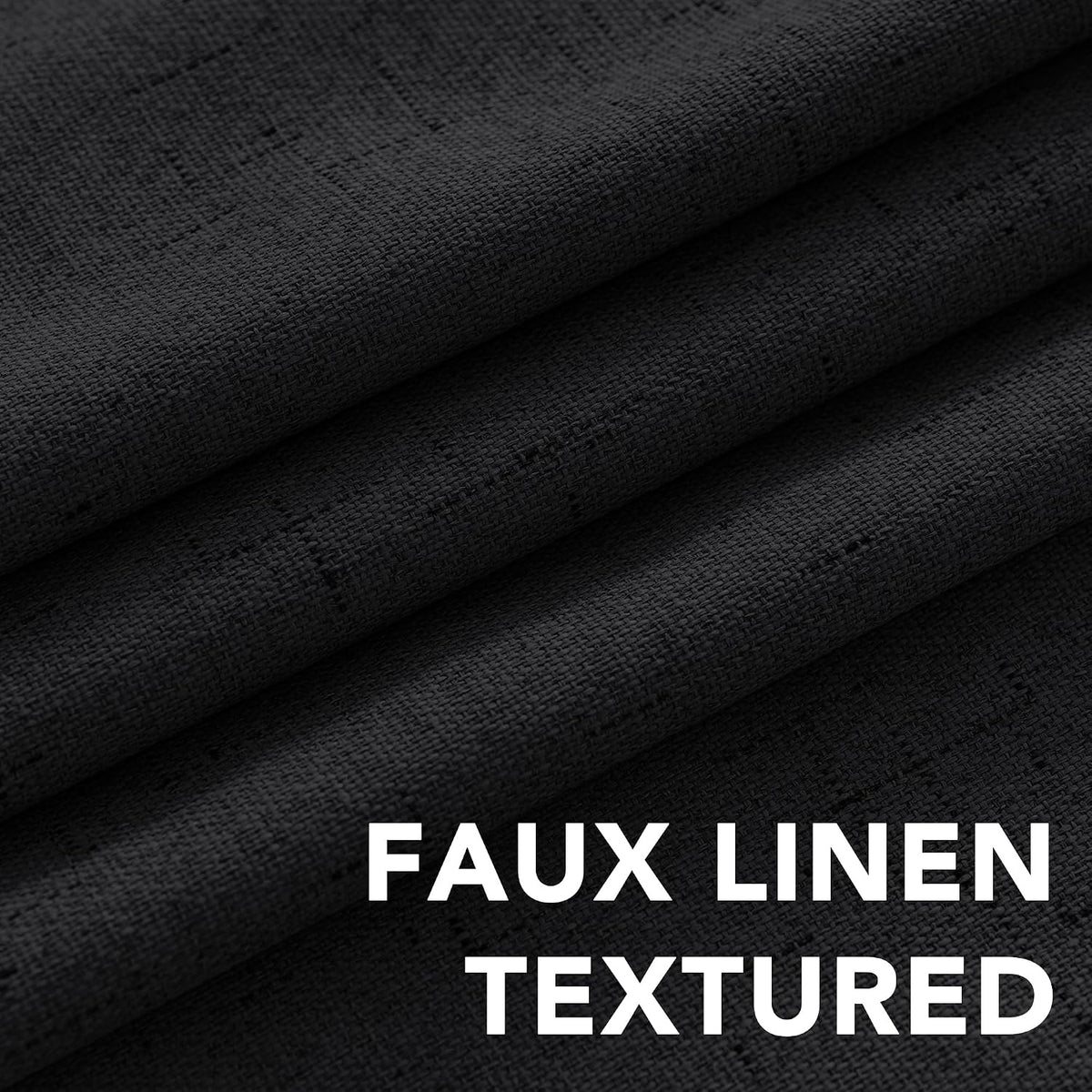 84"L x 52"W linen curtains in Black, alternate view 4