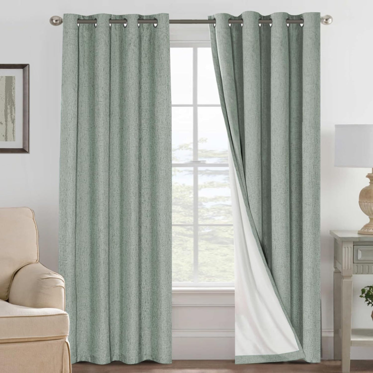 84"L x 52"W linen curtains in Green Bay