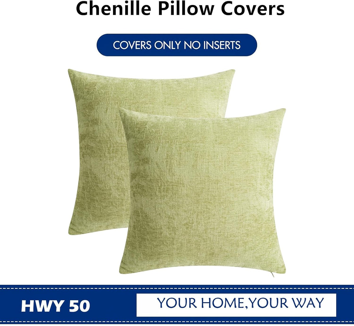 20"L x 20"W chenille throw pillow accessories in Sage Green, alternate view 6