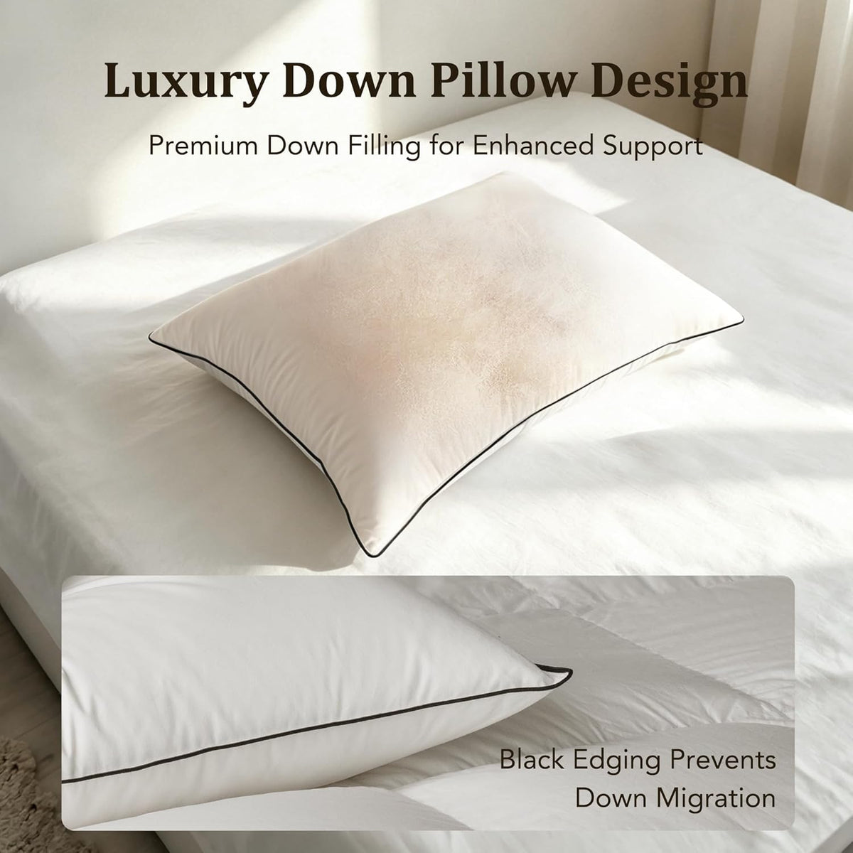 Queen polyester pillows in White, alternate view 5