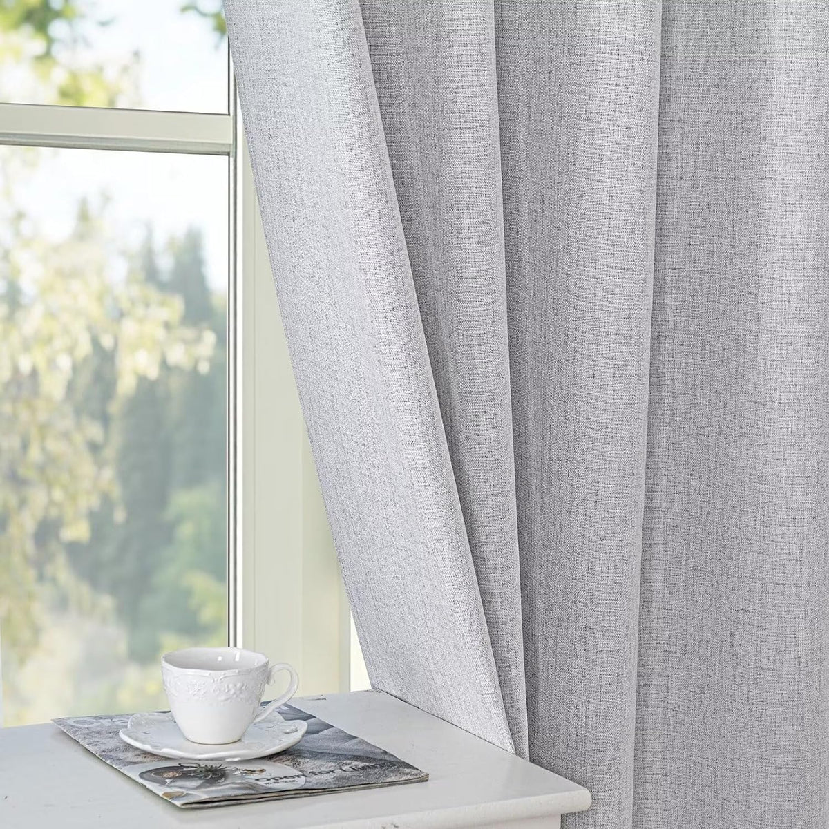 108"L x 100"W polyester curtains in Total Blackout | Off-white, alternate view 5