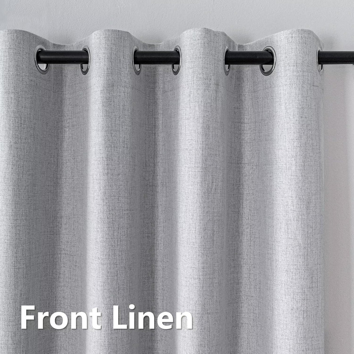 108"L x 100"W polyester window blinds & shades in Total Blackout | Greyish White, alternate view 2