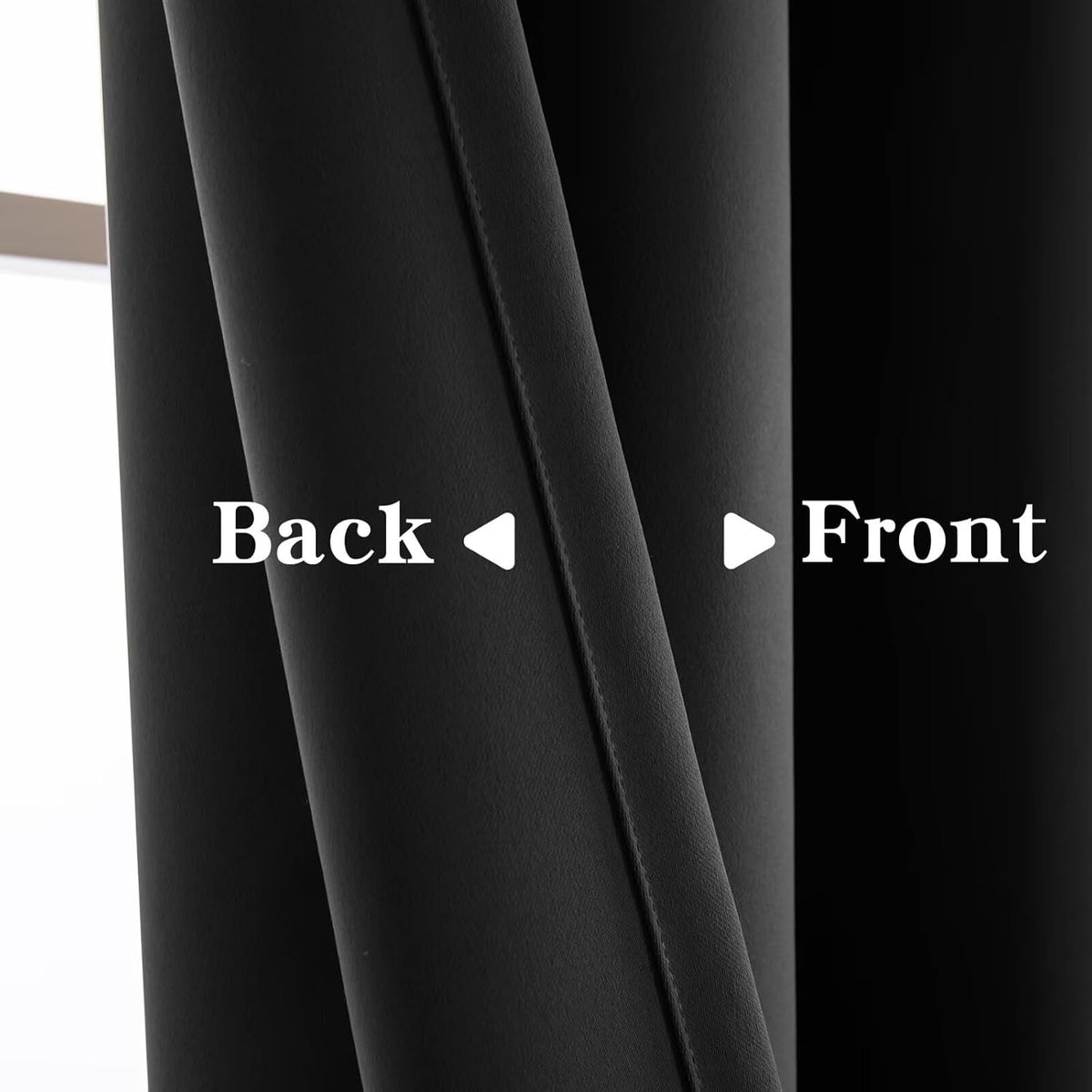 108"L x 52"W polyester curtains in Blackout | Dark Grey, alternate view 4