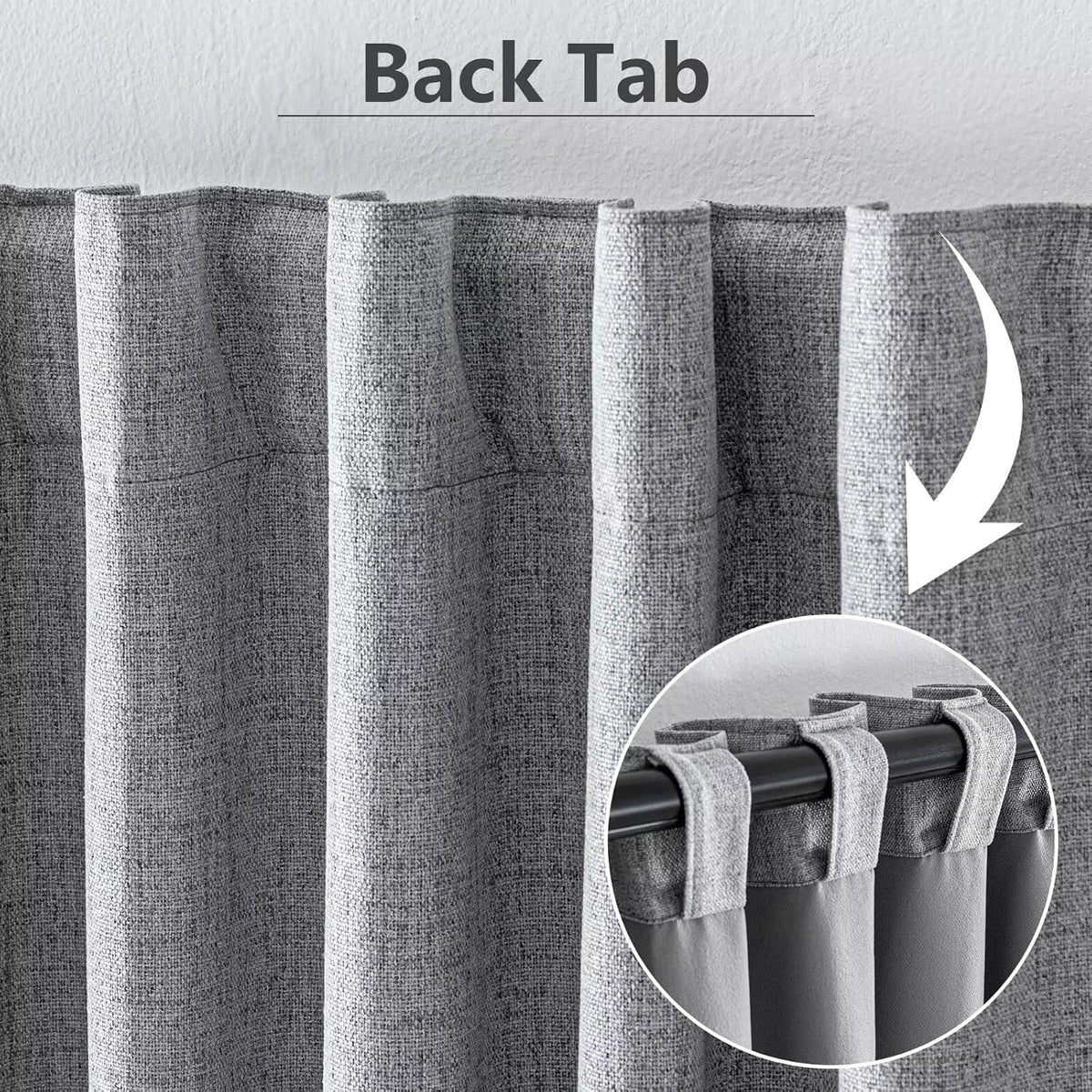 108"L x 52"W polyester curtains in *Total Blackout | Grey, alternate view 3