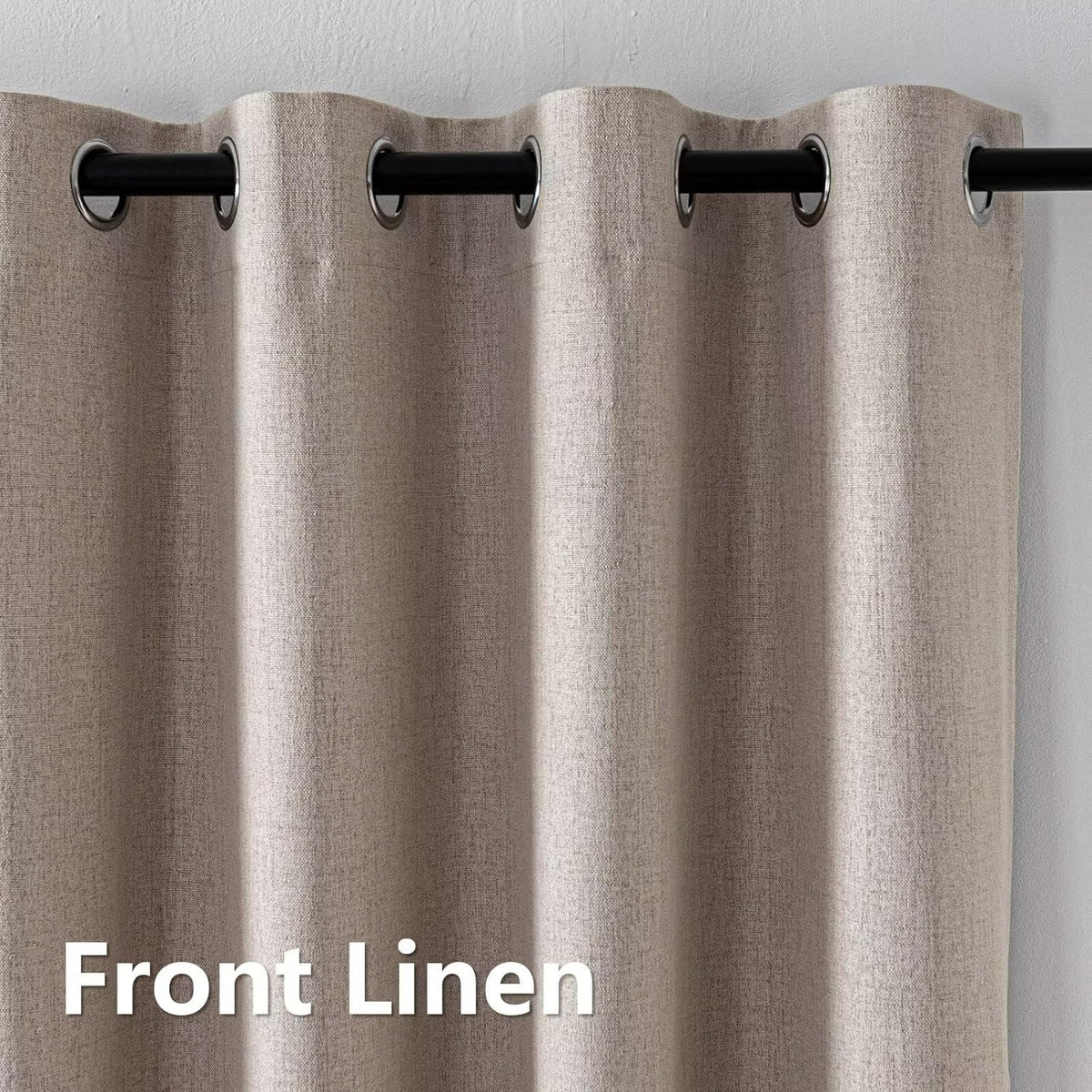 polyester curtains in Total Blackout | Beige, alternate view 2