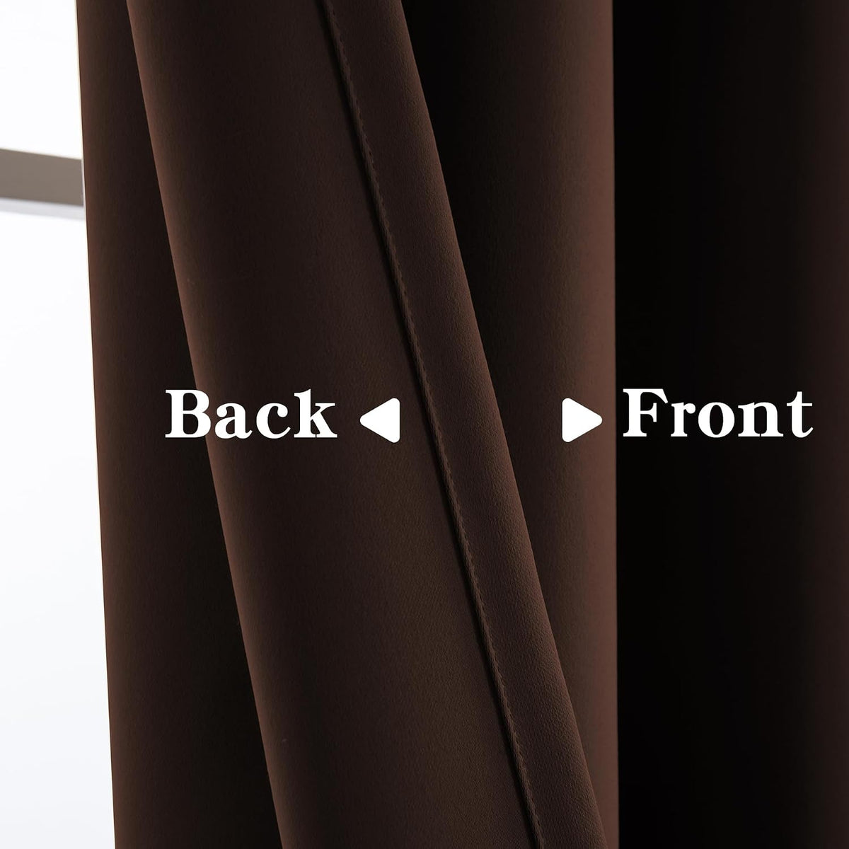 polyester curtains in Total Blackout | Chocolate, alternate view 3